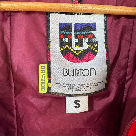 Burton DryRide Winter Jacket Womens S Red Waterproof Windproof Full Zip VGUC - Picture 14 of 16